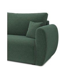 Canapé droit REFA convertible velours côtelé vert 3 places