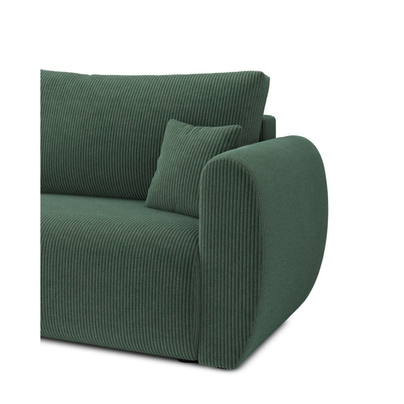 Canapé droit REFA convertible velours côtelé vert 3 places