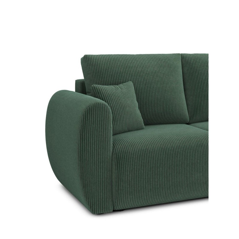 Canapé d'angle REFA convertible velours côtelé vert 4 places