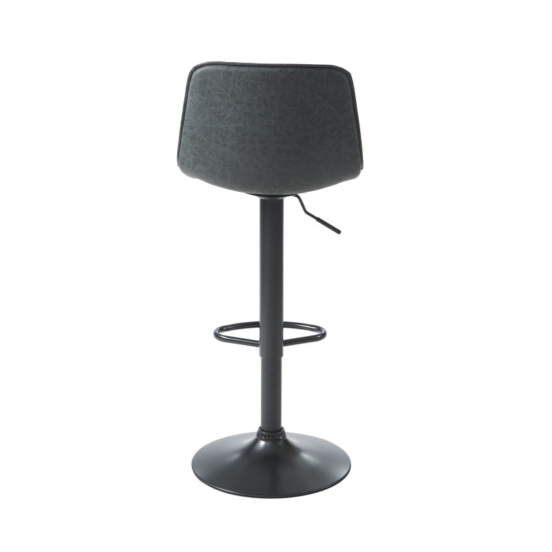 Lot de 2 tabourets TOM en PU noir avec pieds noir