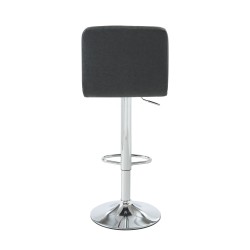Lot de 2 tabourets GARY en PU noir avec pieds argenté