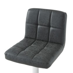 Lot de 2 tabourets GARY en PU noir avec pieds argenté