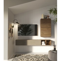Rangement mural MARINA effet bois foncé L55 x P30 x H50