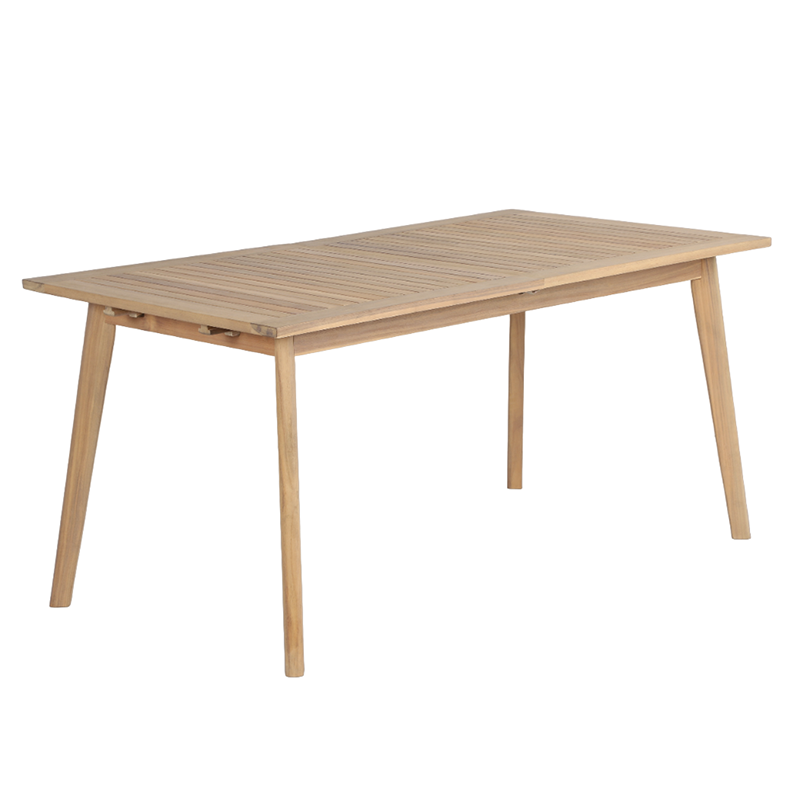Ensemble table et chaises MOLA 8 places extensible 160/220 cm en bois d'acacia FSC blanchi et textilène