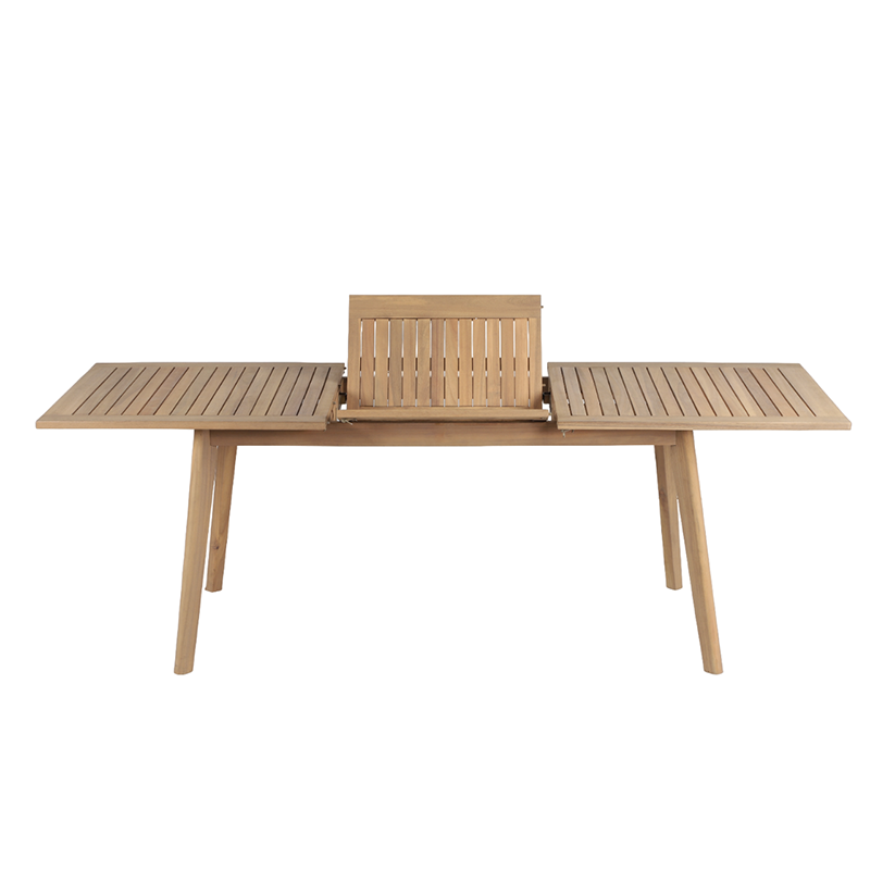 Ensemble table et chaises MOLA 6 places extensible 160/220 cm en bois d'acacia FSC blanchi et textilène