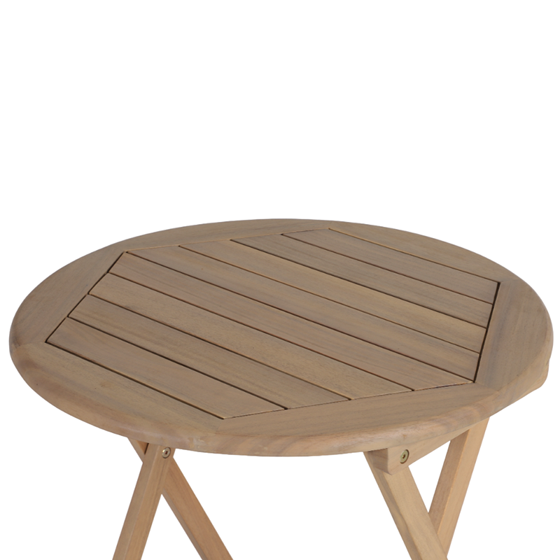 Ensemble table et chaises de jardin RIMINI 2 places en bois d'acacia et textilène taupe