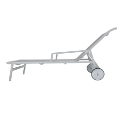 Bain de soleil DINA en aluminium blanc et textilène gris