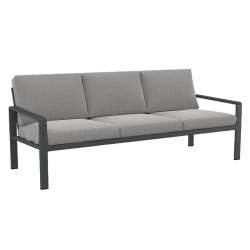 Salon de jardin DINA 5 places aluminium gris foncé et coussins gris clair