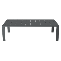 Salon de jardin DINA 5 places aluminium gris foncé et coussins gris clair