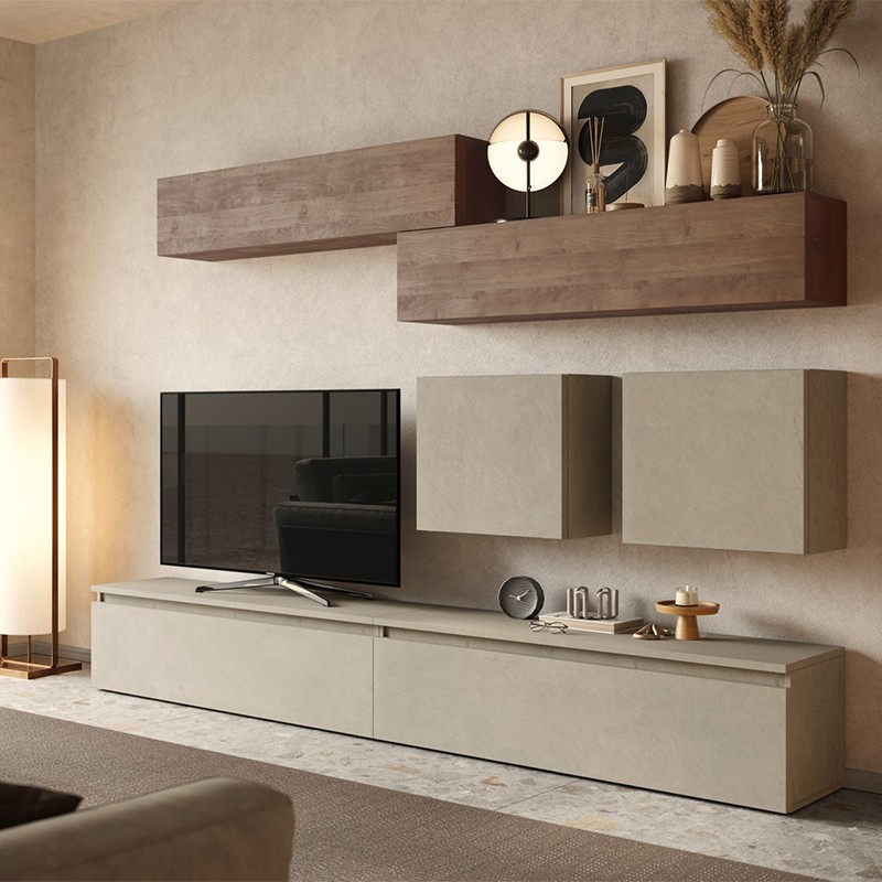Rangement mural MARINA effet argile L55 x P30 x H50