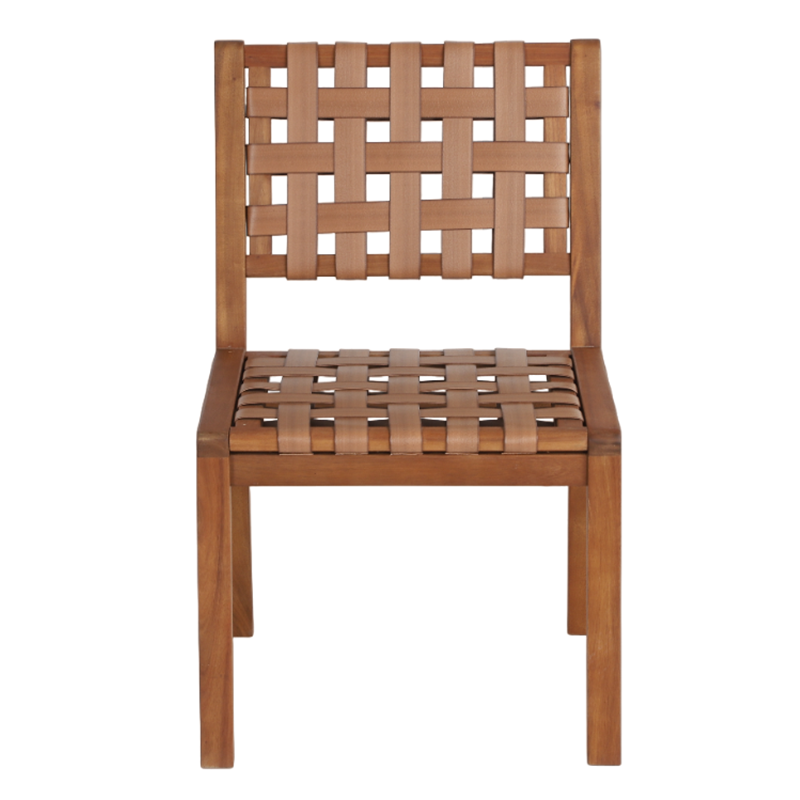 Ensemble table et chaises de jardin ABANA en bois d'acacia et résine plate
