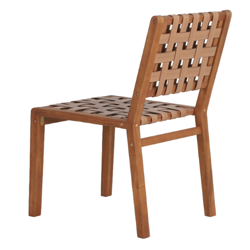 Ensemble table et chaises de jardin ABANA en bois d'acacia et résine plate