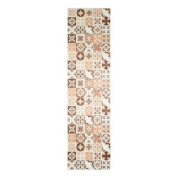 Tapis de cuisine YARA orange motif carreaux de ciment 80x300cm