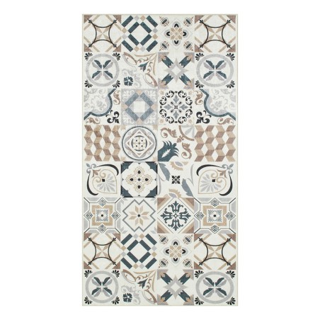 Tapis de cuisine YARA marron motif carreaux de ciment 80x150cm