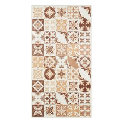Tapis de cuisine YARA orange motif carreaux de ciment 80x150cm