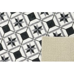 Tapis de cuisine YARA noir motif carreaux de ciment 50x100 cm