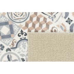 Tapis de cuisine YARA marron motif carreaux de ciment 80x150cm
