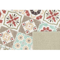 Tapis de cuisine YARA multi couleurs motif carreaux de ciment 80x150cm