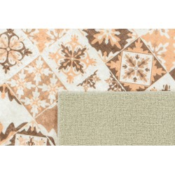 Tapis de cuisine YARA orange motif carreaux de ciment 80x150cm