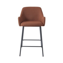 Lot de 2 tabourets de bar NILS tissu terracotta