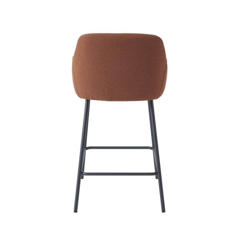 Lot de 2 tabourets de bar NILS tissu terracotta
