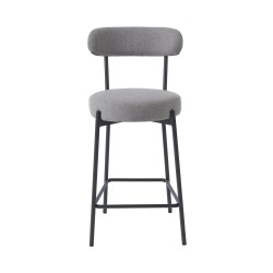 Lot de 2 tabourets de bar NOA tissu gris