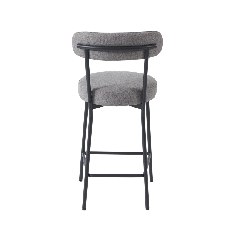 Lot de 2 tabourets de bar NOA tissu gris