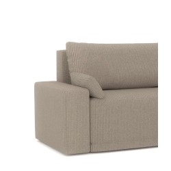 Canapé d'angle TEO convertible velours côtelé grège 4 places
