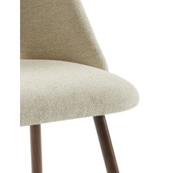 Lot de 2 chaises ELISABETH tissu beige pieds effet chêne