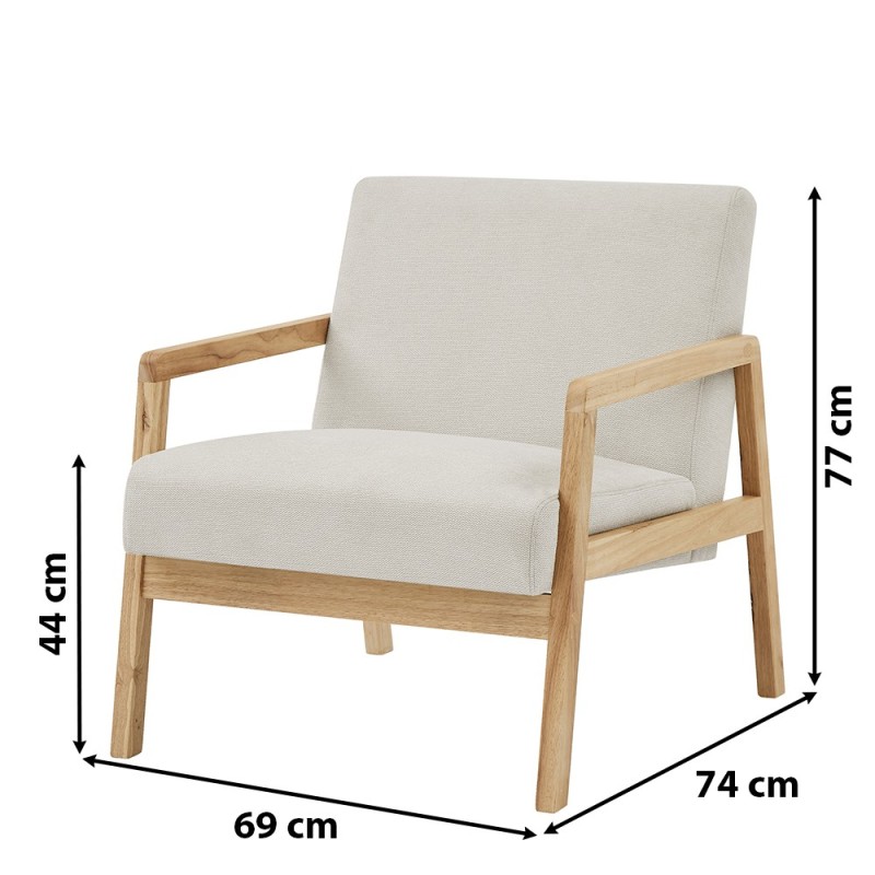 Fauteuil BONIFACIO en tissu beige