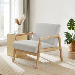 Fauteuil BONIFACIO en tissu gris clair