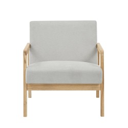 Fauteuil BONIFACIO en tissu gris clair