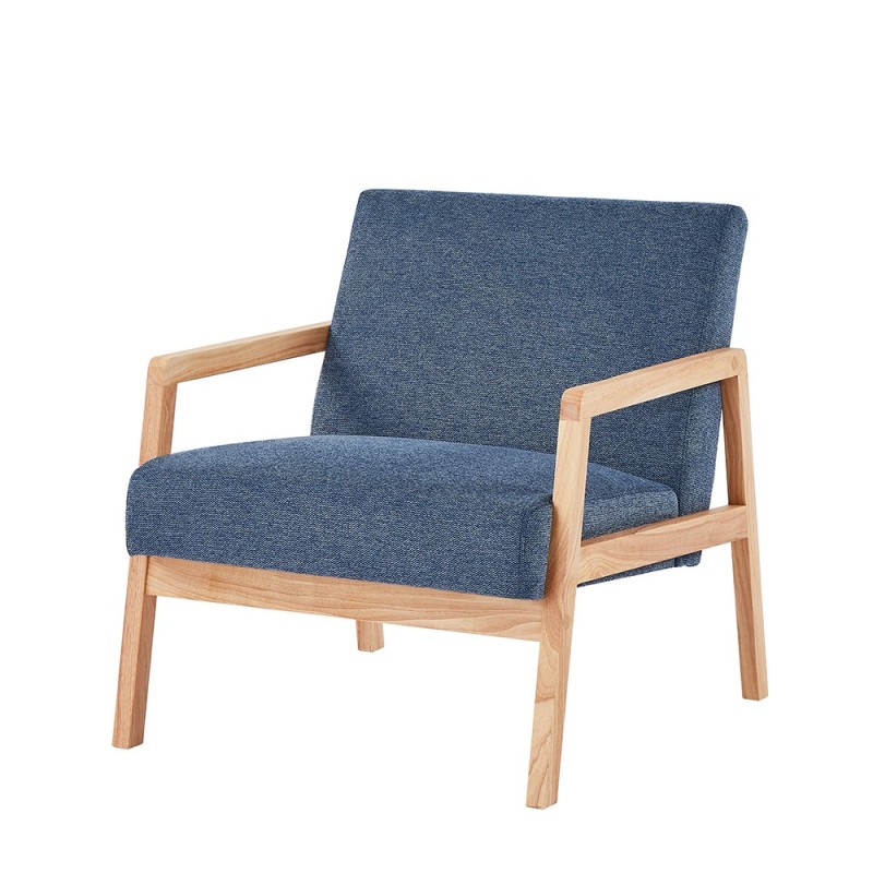 Fauteuil BONIFACIO en tissu bleu