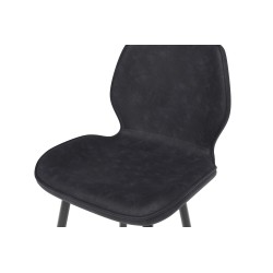 Lot de 2 tabourets de bar ETHAN en PU noir