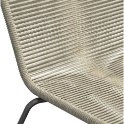 Lot 6 chaises de jardin ERIN en métal et cordecoloris naturel