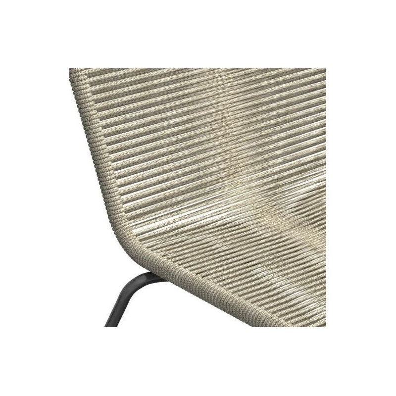 Lot 6 chaises de jardin ERIN en métal et cordecoloris naturel