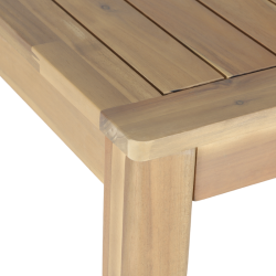 Table semi-haute KUTA 140x90x95 cm en bois d'acacia FSC blanchi