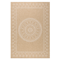 Tapis PONZA marron et blanc aspect 120x170 cm