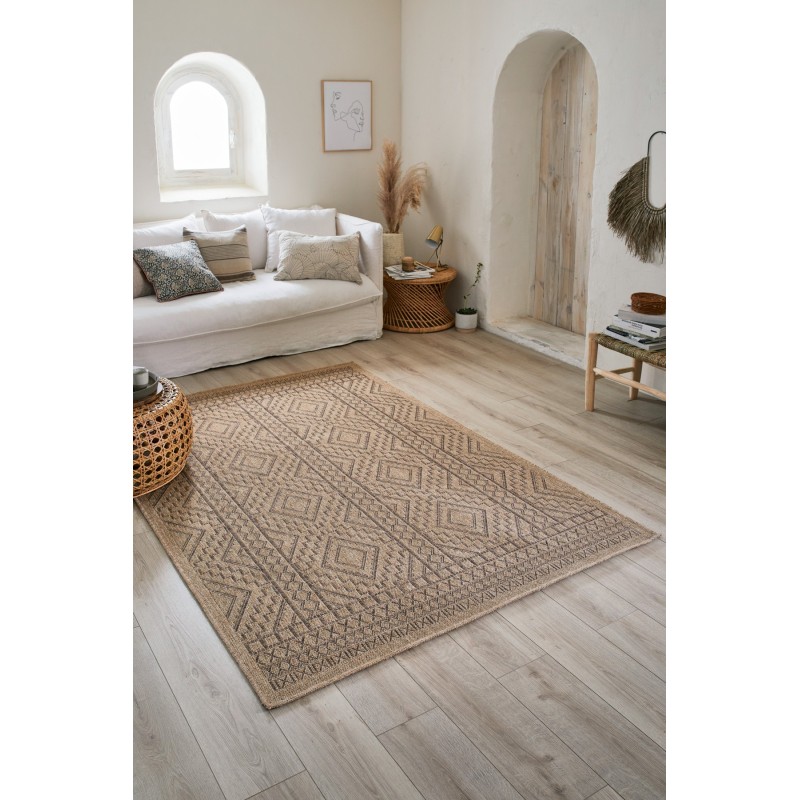 Tapis CAPRI marron aspect jute 50x80 cm