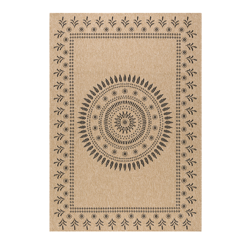 Tapis d'extérieur PALMA marron et noir aspect jute 160x230 cm