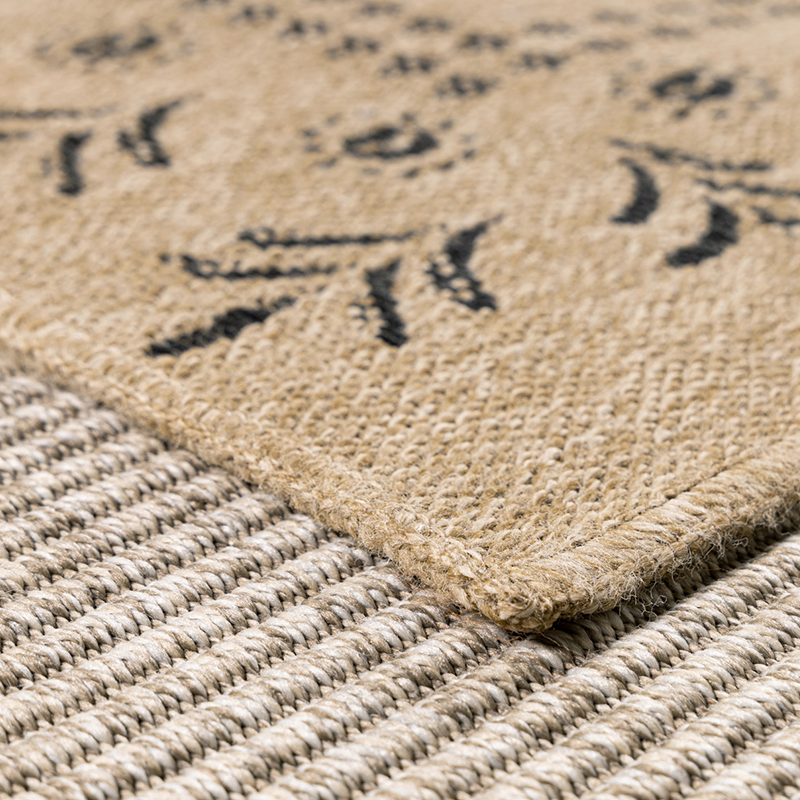Tapis d'extérieur PALMA marron et noir aspect jute 160x230 cm