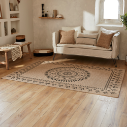 Tapis d'extérieur PALMA marron et noir aspect jute 160x230 cm