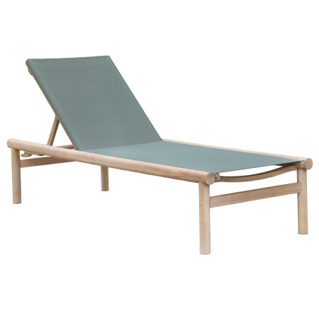 Bain de soleil SAMOA en bois d'acacia et textilene vert