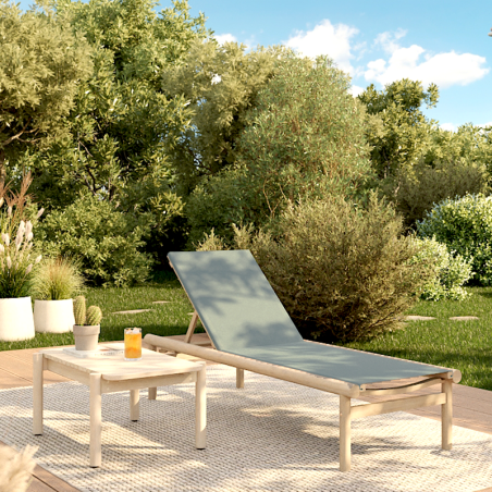 Bain de soleil SAMOA en bois d'acacia et textilene vert
