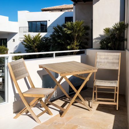 Lot de 2 chaises AMILA en corde beige