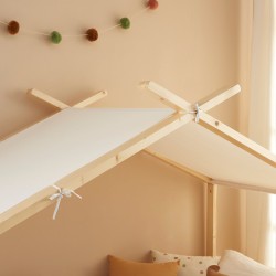 Lit tente TINY pin massif 90x190 sommier et barrières inclus