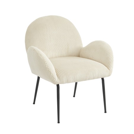Fauteuil GINA velours côtelé beige
