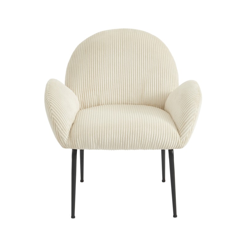 Fauteuil GINA velours côtelé beige