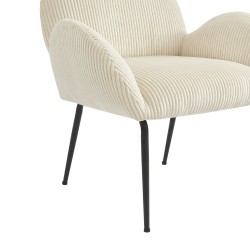 Fauteuil GINA velours côtelé beige