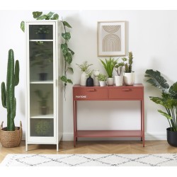 Console PANTONE métal terracotta 100cm